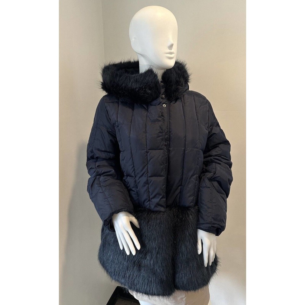 Crewcuts Girls Coat Blue Primaloft Puffer Faux Fur Jacket - Size 16 Orig.$239 - Picture 3 of 13